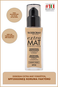Deborah Extra Mat Perfection 03 Güneş Koruyuculu Likit Şişe Fondöten