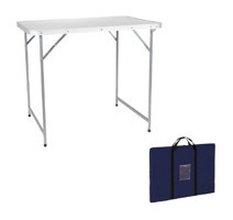 Padilon 80x60 cm Çantalı Dikdörtgen Mdf Gövdeli Beyaz Kamp Masası