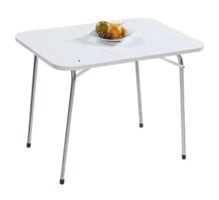 Marketonya 60x80 cm Dikdörtgen Metal Gövdeli Beyaz Kamp Masası