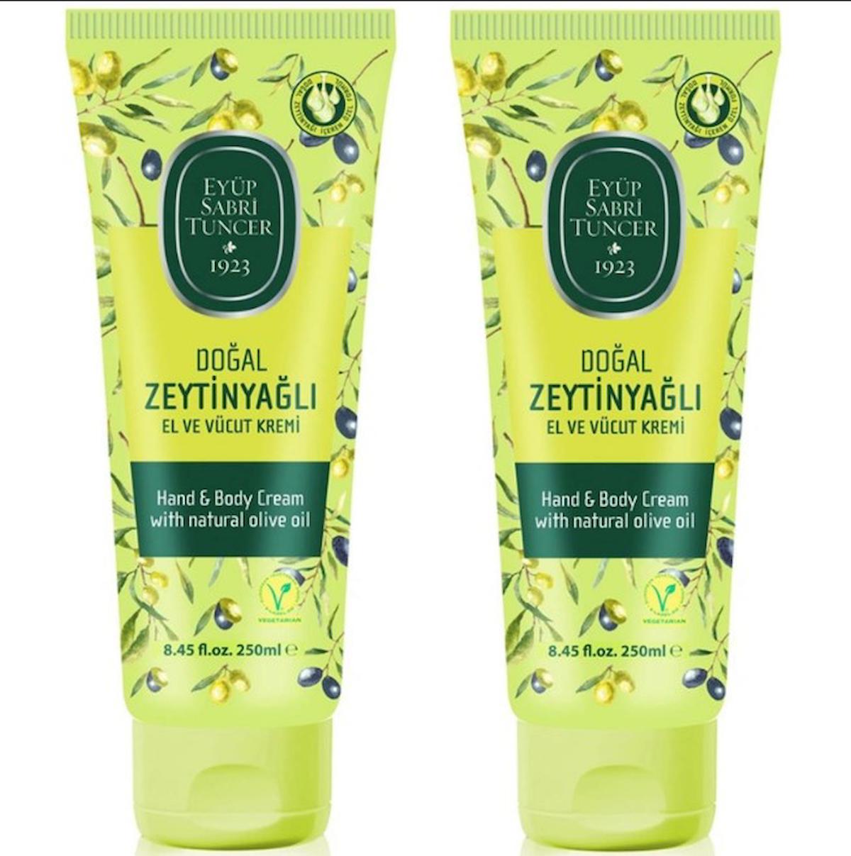 Eyüp Sabri Tuncer Zeytinyağlı Zeytinyağlı Normal Ciltler Vegan Parfümsüz El Kremi 2x250 ml