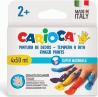 Carioca Yıkanabilir 50 ml 4'lü Çok Renkli Parmak Boyası