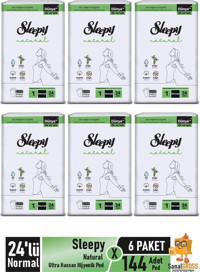 Sleepy Natural Ultra HassasOrganik Antialerjik İnce 24'lü Hijyenik Ped 6 Adet