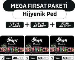 Sleepy Black Premium Plus Organik Antialerjik İnce 40'lı Hijyenik Ped 3 Adet