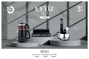 Arnica ST90007 3'lü Elektronik Çeyiz Seti Siyah