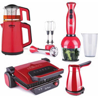 Stilevs Red Plus 4'lü Elektronik Çeyiz Seti Kırmızı