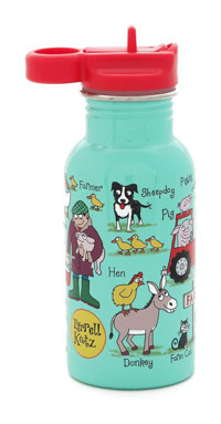 Tyrrell Katz Çiftlik Pipetli Yeşil Çelik Okul Çocuk Suluk 400 ml