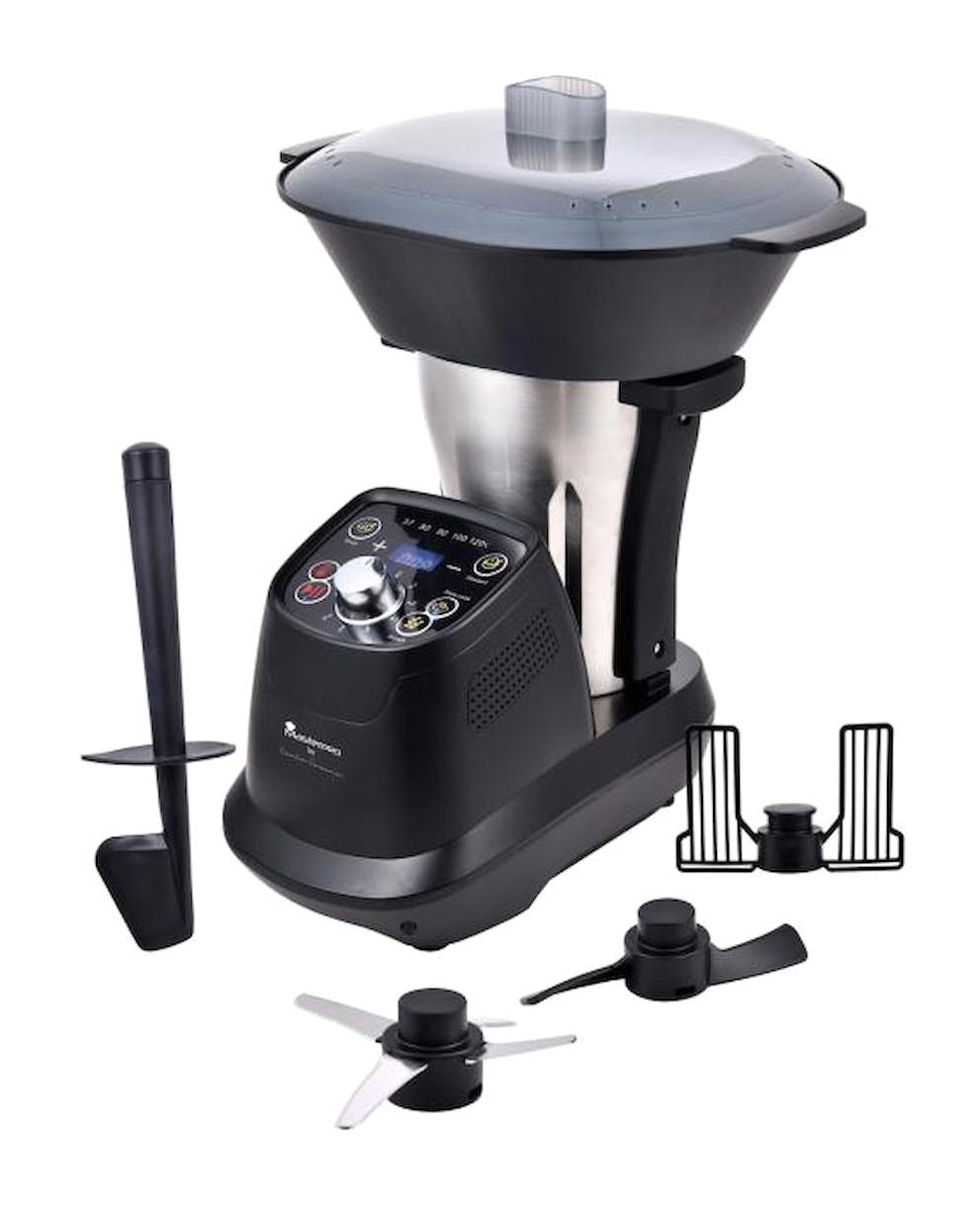 Masterpro Carlo Cracco Serisi 9123 Doğrayıcı Rendeli Çırpıcı 1200 W Siyah Mutfak Robotu