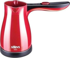 Stilevs Otomatik 330 ml Su Hazneli 5 Fincan Kırmızı-Siyah Türk Kahvesi Makinesi