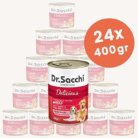 Dr.sacchi Premium Sığır Etli Jöleli-Parça Etli Yetişkin Yaş Köpek Maması 400 gr 24'lü