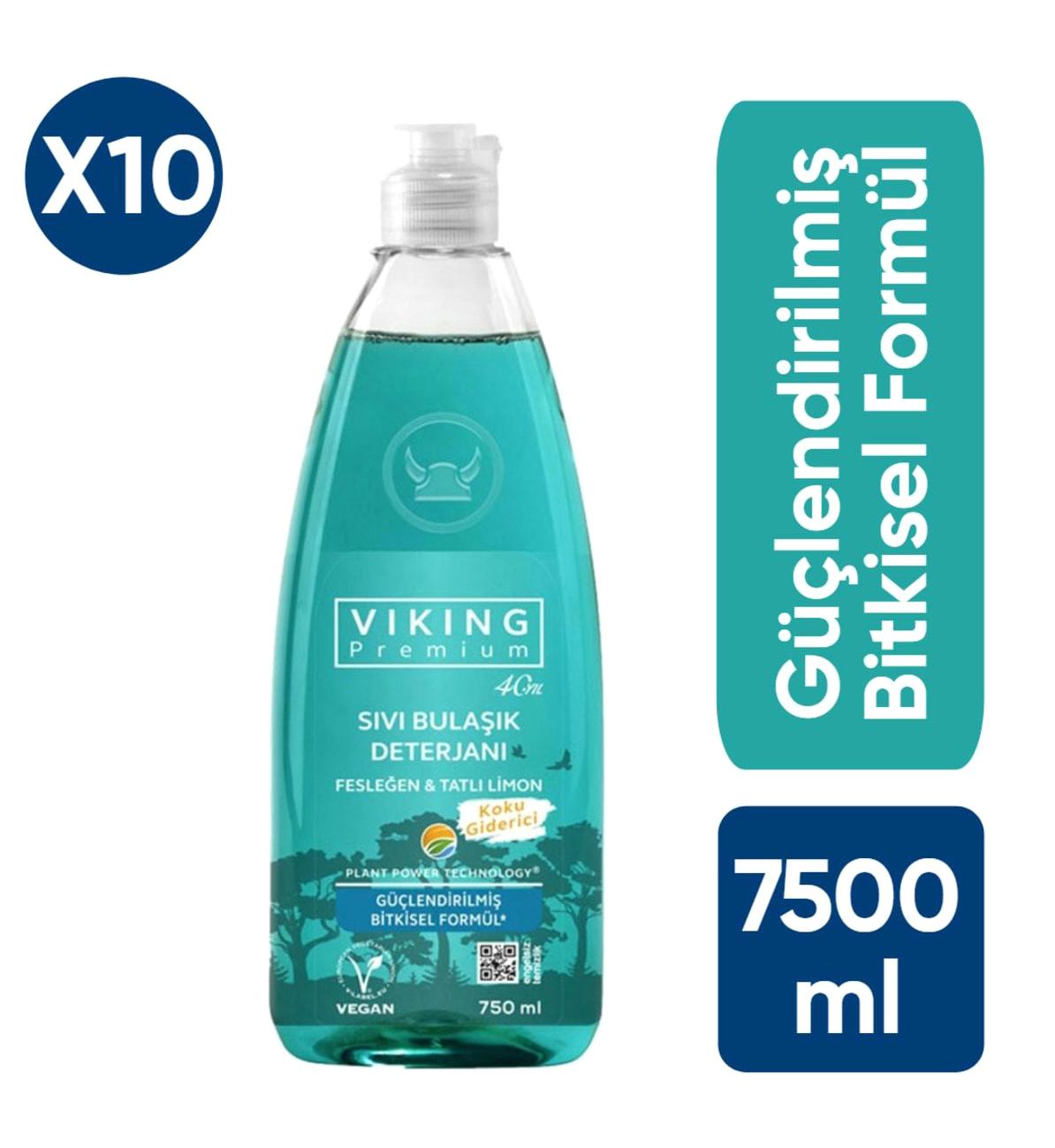 Viking Fesleğen-Limon Kokulu Sıvı El Bulaşık Deterjanı 10x750 ml