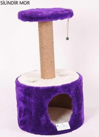 Cathause Y02 Katlı 70 cm Kedi Tırmalama Evi Mor
