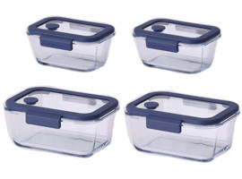 Neoflam 4'lü Dikdörtgen Cam Saklama Kabı 460 ml-800 ml
