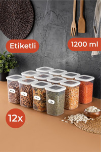 Vienev Beyaz 24'lü Dikdörtgen Plastik Saklama Kabı 1.2 lt