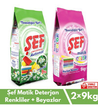 Şef Matik Renkliler ve Beyazlar İçin Toz Deterjan 2x9 kg