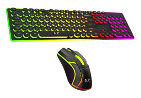 Rainbow BKB8 Işıklı Siyah Kablolu Klavye Seti