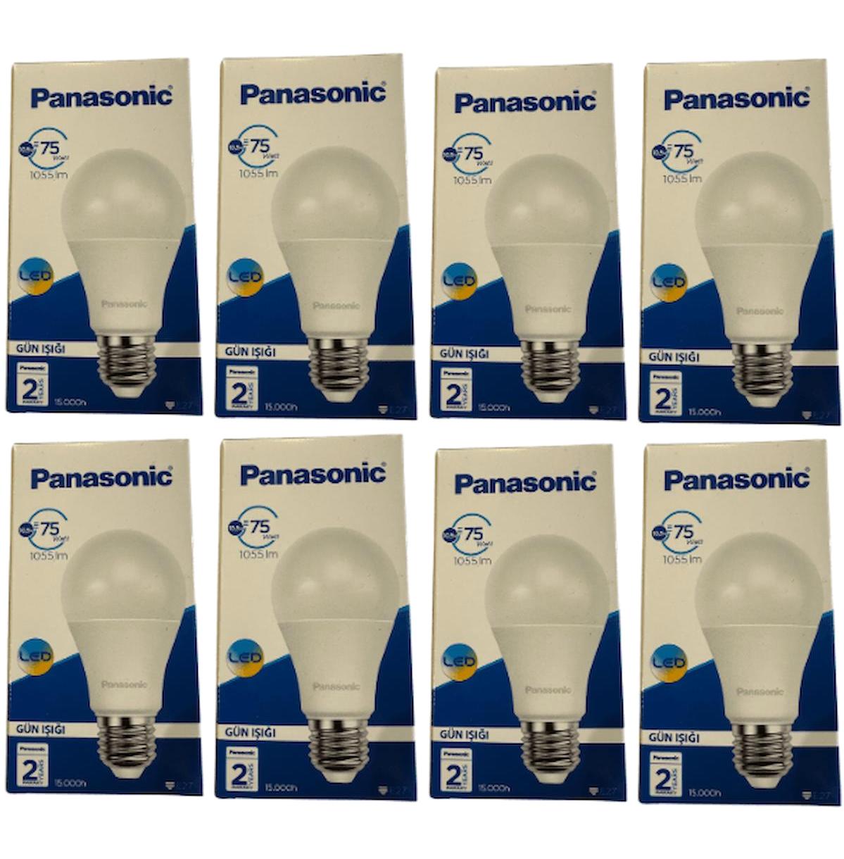 Panasonic 10,5W (75W) 4000K (Günışığı) E27 Duylu Led Ampul (8 Adet)