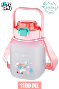 Vagonlife Pipetli Pembe Plastik Okul Çocuk Suluk 1.1 lt