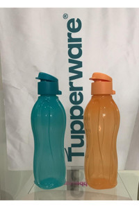 Tupperware 2'li Set Turuncu - Yeşil Şişe Spor Suluk 500 ml