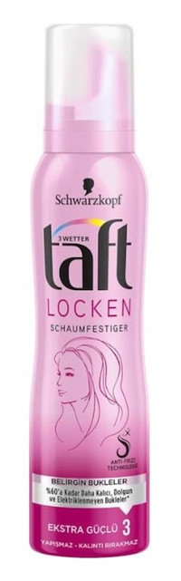 Schwarzkopf Taft Locken 3 Dalgalı Saçlar İçin Şekillendirici Hacim Veren Bukle Belirginleştirici Saç Köpüğü 150 ml