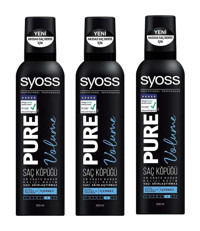 Syoss Pure Volume 4 Şekillendirici Hacim Veren Saç Köpüğü 3x250 ml