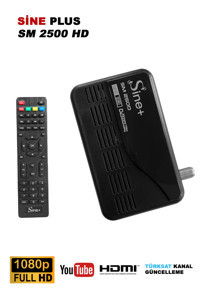 Sine Plus SM 2500 Harici İnternetli Mini Çanaklı-Çanaksız Full HD Uydu Alıcısı