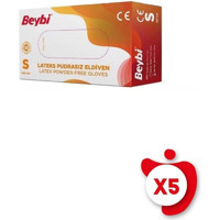 Beybi Pudrasız Lateks Beyaz Small Temizlik Temizlik Eldiveni 100x5 Paket