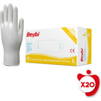 Beybi Pudrasız Lateks Beyaz Large Temizlik Temizlik Eldiveni 100x20 Paket