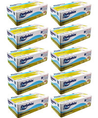 Dolphin Lateks Pudralı Beyaz Medium Temizlik Temizlik Eldiveni 100x10 Paket