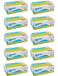 Dolphin Pudralı Lateks Beyaz Medium Temizlik Temizlik Eldiveni 100x10 Paket