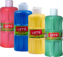 Let's Yıkanabilir 500 ml 4'lü Çok Renkli Parmak Boyası