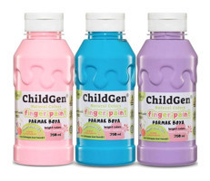 ChildGen Yıkanabilir 350 ml 3'lü Çok Renkli Parmak Boyası
