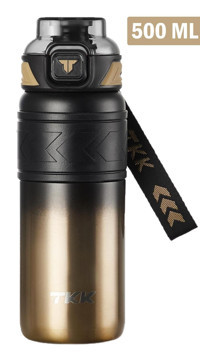 Vagonlife Çift Kullanımlı Paslanmaz Çelik 500 ml Pipetli Outdoor Termos Termos Altın