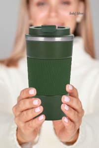 Sedef Silver 304 Çelik 500 ml Outdoor Bardak Termos Yeşil
