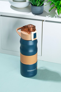Porsima 1393-1 Paslanmaz Çelik 350 ml Pipetli Outdoor Matara Termos Lacivert