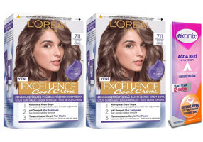 L'oréal Paris Excellence Cool Creme 7.11 Ekstra Küllü Kumral Krem Saç Boyası 2x48 ml