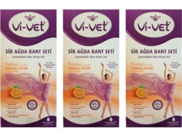 Vi-vet Liposoluble Wax Strips Set Tüm Ciltler 3x41 Adet Kadın Tüm Vücut Ağda Bandı