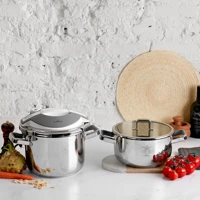 Karaca Orbit Clipso Kapak-Normal Kapak Paslanmaz Çelik 4+6 lt Düdüklü Tencere Seti Beyaz