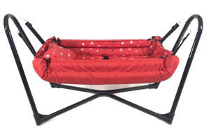 Loove Bebe Neptün Metal 20 kg Dikdörtgen Yataklı Sallanan Hamak Kırmızı Beşik