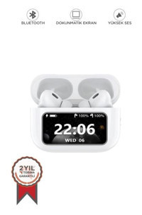 Torima Airking Android & iOS Uyumlu 5.3 Işıklı Işıklı Silikonlu Kablosuz Kulak İçi Bluetooth Kulaklık Beyaz