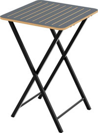 Eportatif Katlanabilir Kare Ahşap 50x50 cm Füme Bahçe Masası