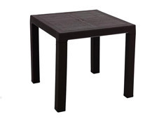 Mandella Elit Kare Plastik 80x80 cm Kahverengi Bahçe Masası