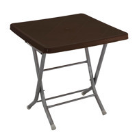 Mandella Katlanabilir Kare Plastik 80x80 cm Kahverengi Bahçe Masası