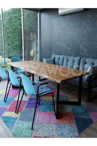 Derya Wood Arwen Dikdörtgen Ahşap 200x80 cm Kahverengi Bahçe Masası