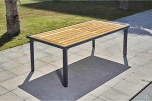 Erinöz Milano Dikdörtgen Alüminyum 100x230 cm Gri-Kahverengi Bahçe Masası