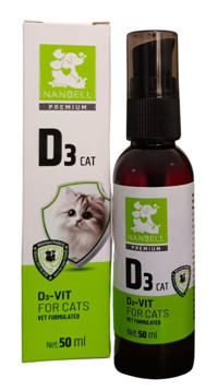 Nanbell D Vitamini Gelişim Destekleyici Yavru-Yetişkin Kedi Vitamini Damla 50 ml