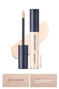 Peripera Double Longwear 07 Porcelain Nemlendiricili Göz Altı ve Yüz Likit Fırça Kapatıcı