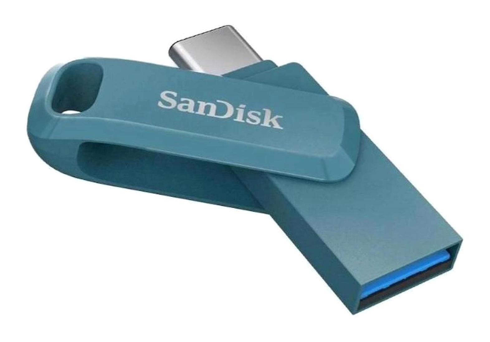 Sandisk Ultra Dual Drive Go SDDDC3-1T00-G46NBB Çift Taraflı USB 3.2 Type A-Type C 1 TB Flash Bellek Mavi