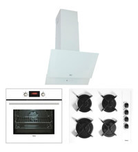 Teka HAK 627WH-GBC 64002 KBC WH - TVT 60 Dijital Doğalgazlı Cam Klasik Set Üstü Davlumbaz 3'lü Ankastre Set Beyaz
