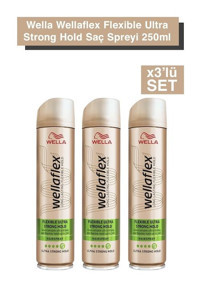 Wella Flexible Sabitleyici Islak Görünümlü Provitaminli Ekstra Güçlü Saç Spreyi 3x250 ml