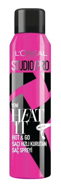 L'Oreal Paris Pro Heat It Hot & Go Şekillendirici Islak Görünümlü Keratinli Güçlü Saç Spreyi 150 ml